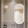 Generic Specchio Angolare Da Parete Girevole Ovale 35x60 40x70 50x80cm Specchio Da Bagno Specchio Da Parete Con Cornice In Metallo Supporto Girevole Specchio Per Il Trucco Per Spogliatoio(White,W50xH80cm)