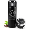 Maverton Thermos tè caffè 400 ml, per donna, stemma | borraccia incisione personalizzata in acciaio inox, coperchio ermetico one-touch con indicatore di temperatura display led