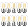 WULUN G45 E27 4 W lampadina a LED, bianco caldo 3000 K, 400 Lumen, equivalente a 40W lampada a incandescenza, Vetro trasparente, AC 220-240 V, non dimmerabile, confezione da 10