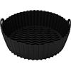 HADAVAKA Air Fryer Silicone Baking Tray, Food Air Fryers Oven Accessories, Reusable Non-stick Air Fryer Liners Compatible With Air Fryer Basket, Air Fryer Accessories For Oven (black)