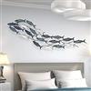 ZTDPHZ Grande decorazione da parete in metallo moderno 3D pesce quadri da parete soggiorno camera da letto sfondo decorazione da parete ornamento sculture da parete fatte a mano(180 * 47cm)