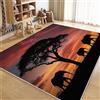 Generico Tappeto Salotto 140x200cm Africa Elefante Tramonto Tappeti Soggiorno Moderni Grandi Dimensioni, Tappeto Pelo Corto Interno, Tappeto Lavabili Antiscivolo per Camera da letto