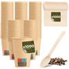 GoCups Bicchieri in cartone usa e getta da 221 ml con cucchiaini in legno - Perfetto per bevande calde e fredde, caffè, tè, infusioni o acqua - molto resistenti e durevoli. (1000 bicchieri)