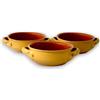 Fratelli Colì Set 3 Terrine in Terracotta Tegami Senza Coperchio Giallo Terre Antiche Zuppiere con manici Colì Maioliche e Terrecotte dal 1650 Giallo 17x17x6 cm