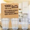 G.M. DISTRIBUZIONE 1000 Pezzi Bicchieri Acqua in Plastica Trasparenti da 166 ml, Riciclabili, Extra Rigidi e Super Resistenti, Usa e Getta, Ideale per Casa, Ufficio, Asporto Bevande Fredde