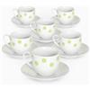 Albalù Set Tazzine da Caffè con Piattino in Porcellana Colorate Pois Verdi Servizio Completo da 12 Pezzi di cui 6 Tazzine e 6 Piattini Lavabili in Lavastoviglie
