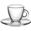 Mimo Style Borella Casalinghi Roma Set Caffe con Piatto, Vetro, Trasparente, 29 x 7.5 x 7 cm, 12 unità