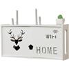 Gdfnmogo Scatola portaoggetti da parete per router e accessori TV, grande rack wireless con organizer per cavi, 48 x 24 x 11,5 cm, bianco (A)