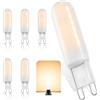 BVCL Lampadina LED G9 5W 500LM AC220-240V - Non Dimmerabile, Equivalente 40W Alogena, Bianco Caldo 3000K 6Pezzi