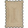 DECORAM WORLD Tappeto quadrato in iuta smerlato di alta qualità con bordo verde, 2,8 m, tappeto bohémien smerlato | tappeto intrecciato naturale fatto a mano per soggiorno, camera da letto, cucina