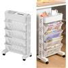 BestAlice Scaffale Mobile con Ruote, Scaffale per Libri, Libreria Unica Mobile Rimovibile, Ripiano Organizzativo Girevole in Plastica Rimovibile di Grande Capacità(5 strati)
