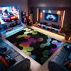 RUILBJM Tappeto per Soggiorno e Camera da Letto,Motivo Geometrico Neon 3D Cool Vision per Adolescenti Ragazzi stanza da gioco,Morbida flanella Antiscivolo Gaming Rug (Giallo,80 * 120cm)
