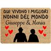 Social crazy Tappeto zerbino personalizzato - con nome Nonni Qui vivono i migliori del mondo - cocco naturale ideale per ingressi (Cocco Naturale, 60x40 cm)