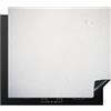 KitchenYeah© Coperchio Piano Cottura 60x52 cm Cucina Copri Fornelli Tappetino Induzione Antiscivolo Piastra Protezione Calcestruzzo - Bianco - Moderno