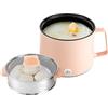 MccoMMon Pentola per riso multifunzionale portatile, pentola a vapore antiaderente da 1,7 l, mini pentola, mini pentola portatile per noodles, pentola elettrica calda con vapore, per la casa o l'ufficio (rosa)