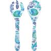 Les Jardins de la Comtesse - Posate per insalata in melamina - Caraibi - 33 cm - Blu Mare e Pesci - Servizio da tavola Quasi-Infrangibile MelARTmine