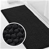 LINGKY Tappeto Bagno Ciniglia Tappetino da Bagno Alta densità e Assorbente In Microfibra Shaggy Tappeto da Bagno Antiscivolo ad Asciugatura Rapida Lavabile (Nero,120 x 50 cm)