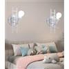 TOT ELECTRIC Applique da parete Omino con Scala Bianco attacco E27 lampada particolare moderno per camera cameretta bambini
