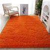 Lifup Tappeto Peloso Morbida Soffici Antiscivolo Tappetino a Pelo Lungo Rettangolo per Soggiorno Camera da Letto arancione 50 x 120 cm