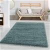 Carpettex Tappeto soggiorno a pelo lungo, design monocromatico, moderno, morbido e soffice, Colore: Blu acqua, Taglia: 80 x 250 cm