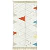 HAMID - Tappeto Kilim da Esterno/Interno con design geometrico moderno - Tappeto da giardino, terrazza, veranda, soggiorno, camera da letto, soggiorno, ingresso (AQUILONI BIANCHI, 150x80cm)
