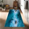 Generico Tappeto Passatoia Lungo 60 x 180 cm, Corridore Antiscivolo per Corridoio Vista Aerea Dell'Oceano Rocce Spiaggia - Tappeto Lavabile Paesaggio Naturale per Cucina Ingresso Bagno Camera Scale