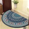 ARBOVE Zerbino tappeto d'ingresso mezza luna per interni esterni per terrazza rotonda e interni assorbente (bussola blu, 40 x 60 cm)