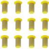 BE-TOOL Filtri a rete per ugelli spruzzatori, 12 filtri spruzzatori in acciaio inox, ugello a cilindro in plastica, per zaino, spruzzatore PTO linea spruzzatore (giallo-80 maglie)