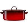 briebe Casseruola Induzione 34 cm, Casseruola 12,5 L Grande con Coperchio Acciaio Smaltato Vetrificato, Adatta Vetroceramica, Fuoco, Gas, Forno, Ignea Vintage Rosso