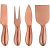 Meisha Set 5 Coltelli per Formaggio, Coltello da Formaggio in Acciaio Inossidabile con Placcato in Titanio, Portacoltelli in Acrilico Regalo Perfetto per Feste, Matrimonio, Natale - Oro Rosa