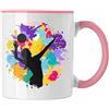 Trendation Tazza regalo per pallavolo Graphic Coach Mens Girls Accessorio per caffè Giocatore di pallavolo Giocatore femminile (Rosa)
