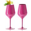 DoimoFlair Bicchieri da vino in plastica infrangibili Calici da spumante in plastica Rosa 47 cl.