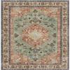 VARIKASHOM Tappeto Quadrato,Decorazione vintage orientale per ufficio, color ruggine, verde, 150 x 150 cm,Tappeti Soggiorno, Camera da Letto, Sala Cucina Tavolo da Pranzo Carpet