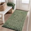 Carpetsale24, Tappeto Runner in Cotone Chenille Verde 80x150 cm Lavabile, Stile Boho, Vintage Kelim, Pelo Corto, Antiscivolo e Morbido, Monocromatico Mélange, Per Cucina, Camera e Corridoio