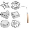 NeaxgeandX Set di 6 stampi in ferro per rosette, con manico, per waffle e timbal