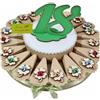 Sindy Bomboniere Torta bomboniere diciottesimo calamite quadrifoglio misti con numero 18 confetti e biglietti inclusi (20 fette)