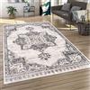 Paco Home Tappeto Salotto Moderno Pelo Corto Moderno Motivo Persiano Motivo Ornamenti Bordura Mandala, Dimensione:80x150 cm, Colore:Grigio 8