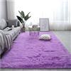 GUOCU Tappeto a Pelo Lungo,Tappeto Peloso in Pelliccia Sintetica, Tappeto Salotto Tappeto Morbido E Soffice per la Camera da Letto Moquette Tappetino Antiscivolo per Soggiorno,Lilla,60x90CM