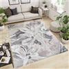 By Suardi Tappeto moderno Vanilla Grigio - Lavabile in lavatrice, antiscivolo, design floreale jacquard - Pelo corto - Made in Italy - per soggiorno e camera da letto (85x150cm)