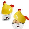 Leoyee Cuoco d'uovo, Carino Piccolo Pollo Elettrico Cuoco d'uovo Cuoco d'uovo per 1-7 Macchina da Colazione di Capacità dell'uovo Con Funzione di Arresto Automatico (Giallo Bianco)