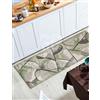 GBiancheria Tappeto Passatoia Universo Verde by Suardi - Design Moderno Geometrico - Lavabile in Lavatrice - Fondo Antiscivolo - Made in Italy - Collezione Velour (55x190 cm)