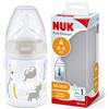 NUK First Choice+ biberon | 0-6 mesi | Controllo temperatura | Sfiato Anti-Colica | Senza BPA | 150 ml | Tettarella in silicone | Safari (neutro)