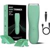 Drqzwp Rasoio professionale per capelli, 5 in 1, lama in ceramica per tagliare i peli della pancia, rasoio elettrico per bikini e toelettatura da uomo, IPX6, impermeabile, per uso bagnato/asciutto (verde)