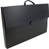 BALMAR 2000 Favorit Valigetta total black in polipropilene alveolare formato 56,5x36,5 dorso 5,5 cm, 1 chiusura nera può contenere una riga 60 cm