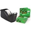Scotch Dispenser Ricaricabile con 4 Magic Tape Rotoli Nastro Adesivo 3M, Nero