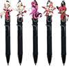 Zhongkaihua Hazbin Hotel Merch Penne Anime Hazbin Hotel Penna Cancelleria Penna Penna Push Action Unisex Penne Nere 0,5 mm Forniture scolastiche per studenti per ragazzi ragazze
