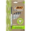BIC Ecolutions Clic Stic - Penne a sfera retrattili, punta media, inchiostro nero, confezione da 10 (CSEM10-BLK)