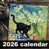 Generico Calendario dei gatti 2026 - Ispirato a Van Gogh, questo calendario mensile a tema gatti e storia del-l'arte, con rilegatura a s-pirale, è ideale per la casa, il soggiorno, l'ufficio o lo studio.