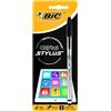 Bic Cristal Stylus Penna a Sfera Cristal, Pad per Touchscreen, Punta Media da 1,0 mm Blister, Nero