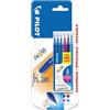 PILOT 6 Pezzi di Ricambio Frixion Ball&Clicker3 Blu/1 Rosa/1 Viola/Blu Chiaro/Refill Case Gratis